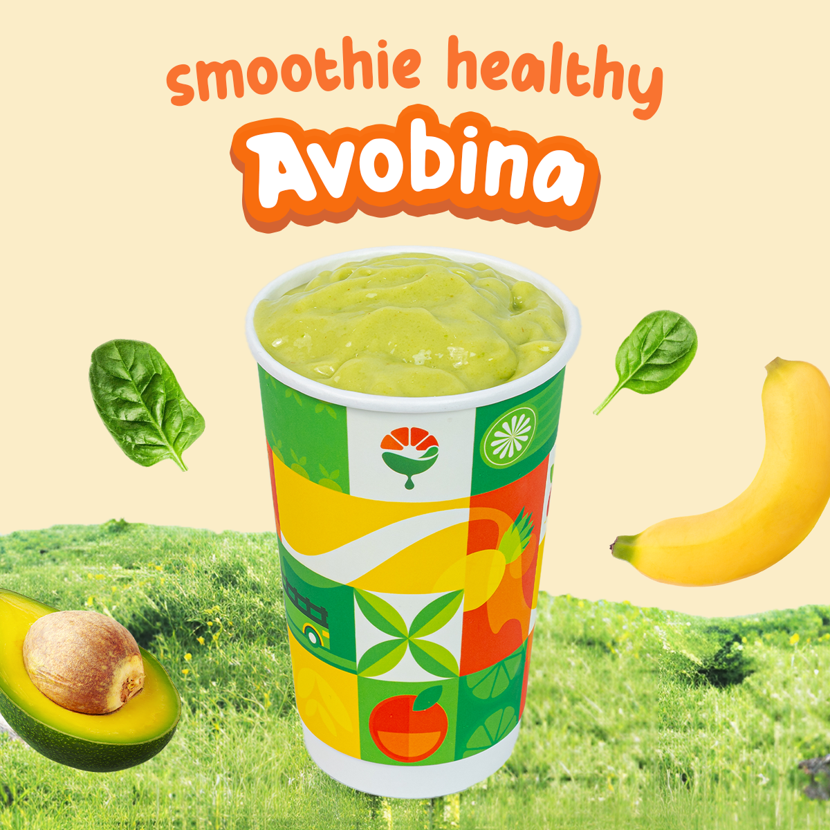 Avobina Smoothie - Bơ, Chuối, Rau Bina, Yến Mạch