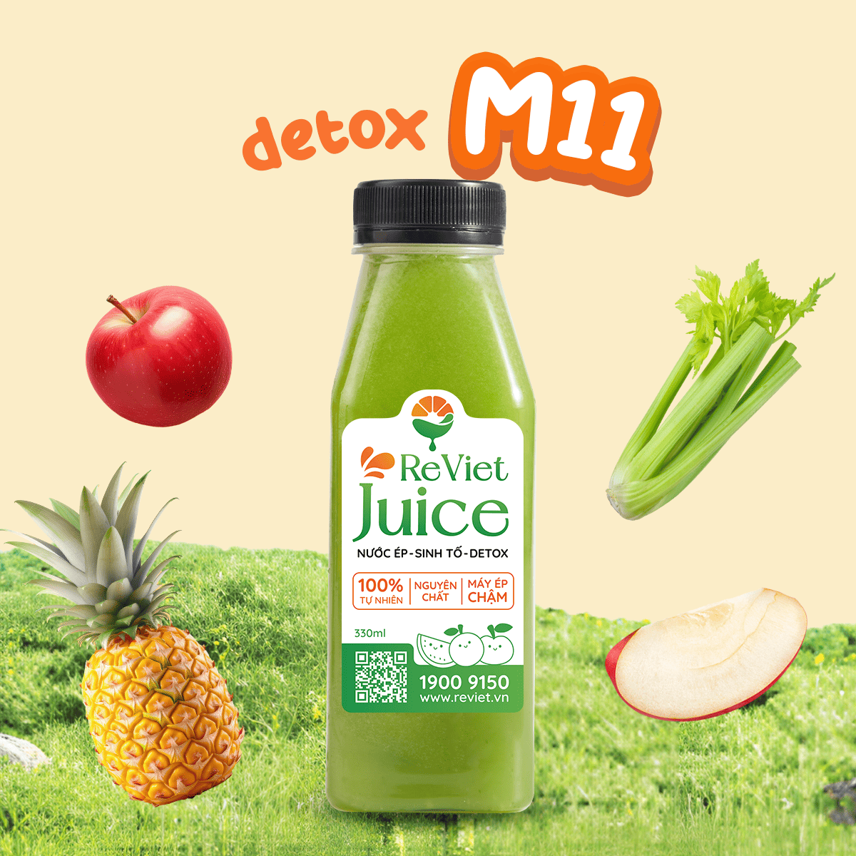 Detox M11: Cần Tây, Táo, Thơm