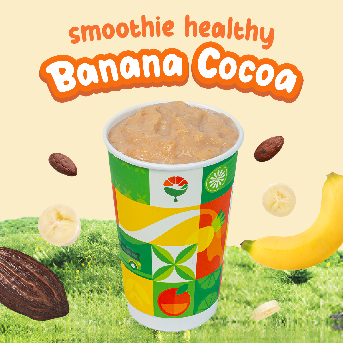 Banana cocoa Smoothie - Chuối, Cacao, Yến Mạch
