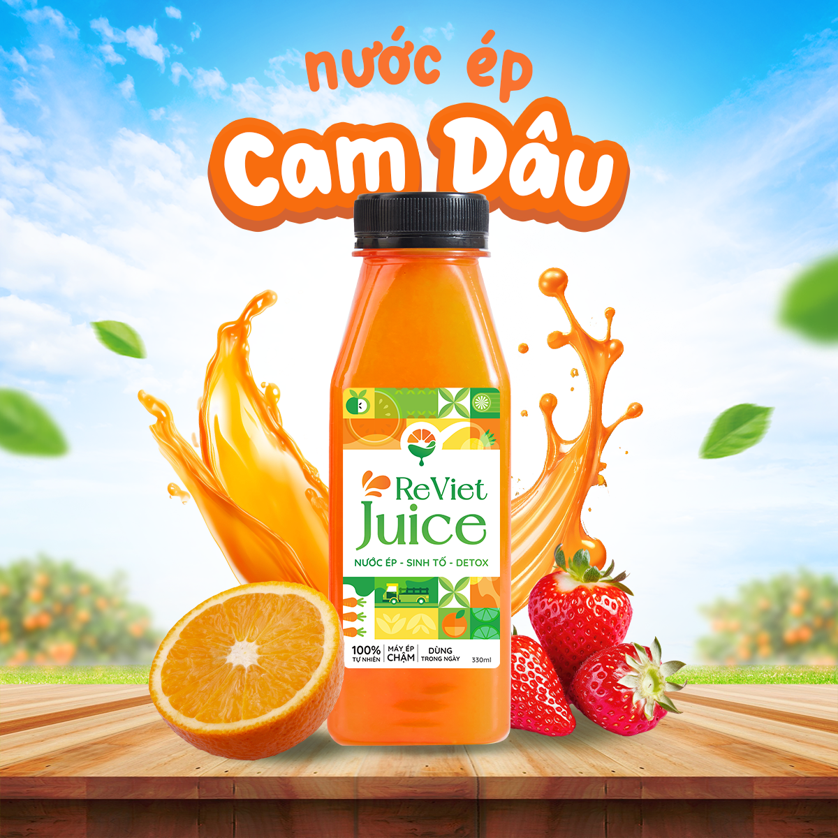 Nước Ép Cam Dâu