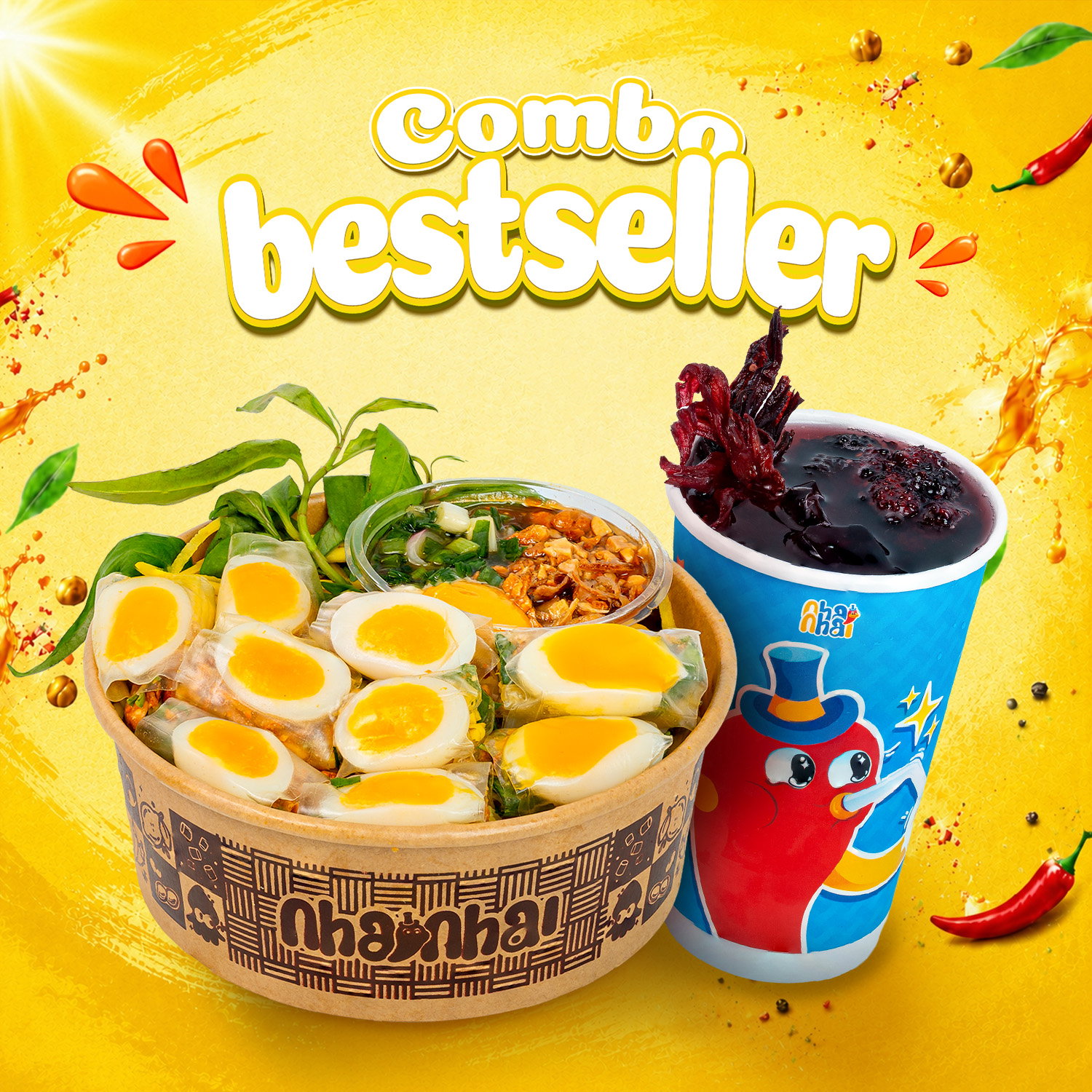 Combo Bestseller: Cuốn Trứng Lòng Đào + Trà Hibicus Việt Quất