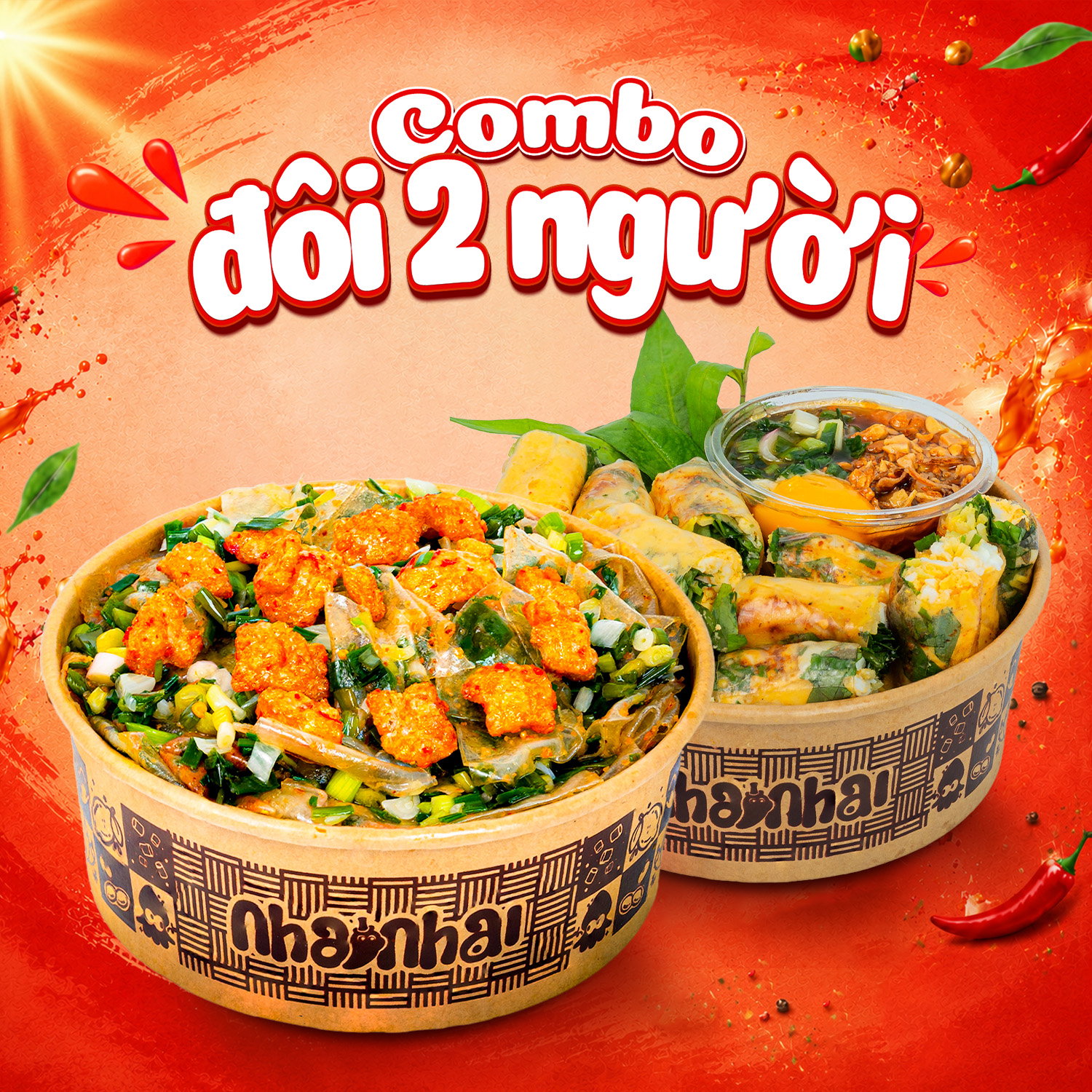 Combo Đôi cho 2 Người: Trộn Mỡ hành Tóp mỡ + Cuốn Gà Bóp Nhuyễn