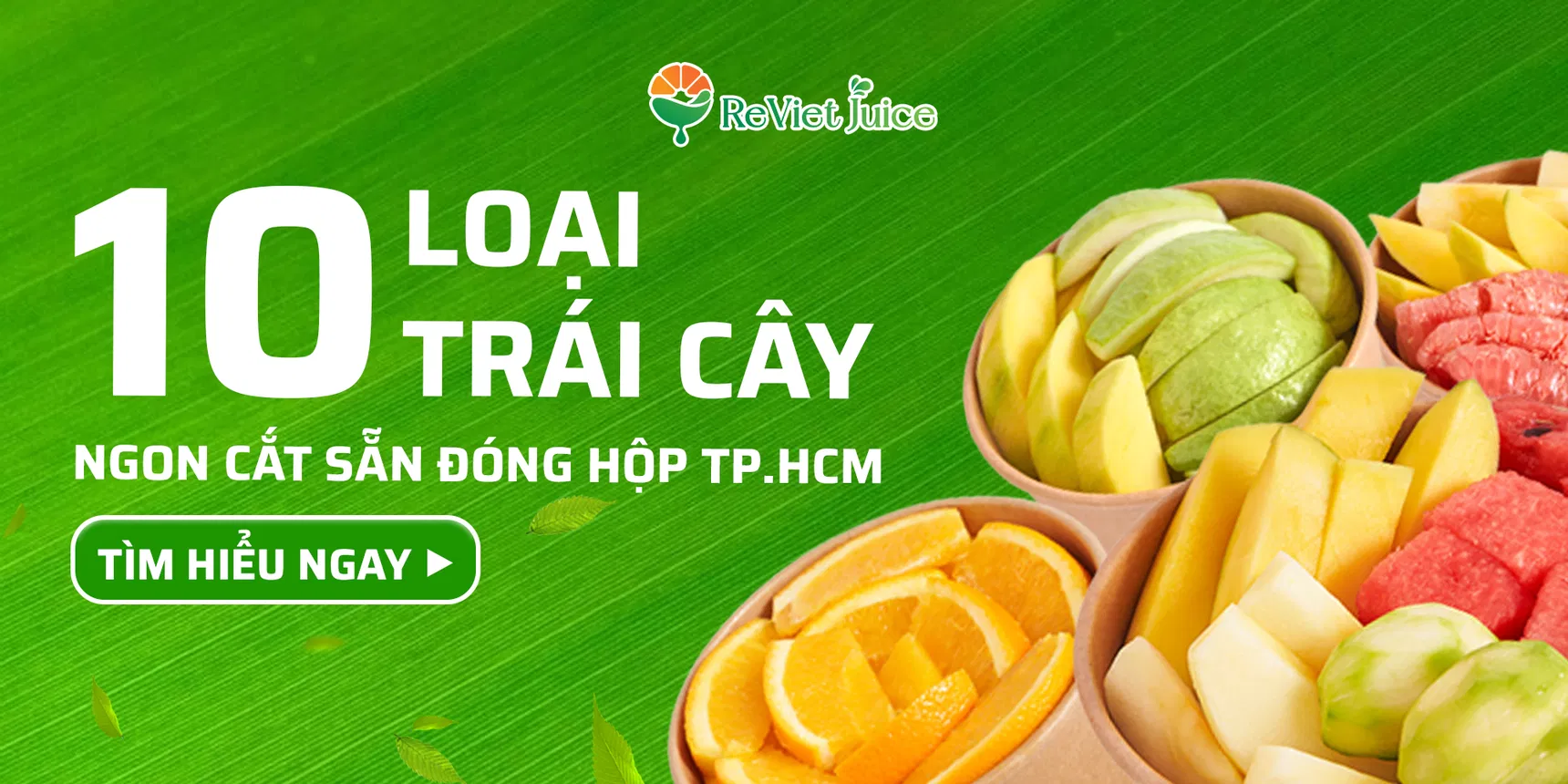 10 loại trái cây ngon cắt sẵn đóng hộp HCM