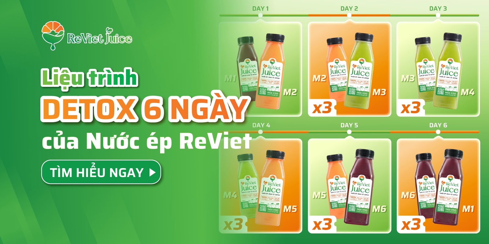 Liệu trình detox 6 ngày của Nước ép ReViet