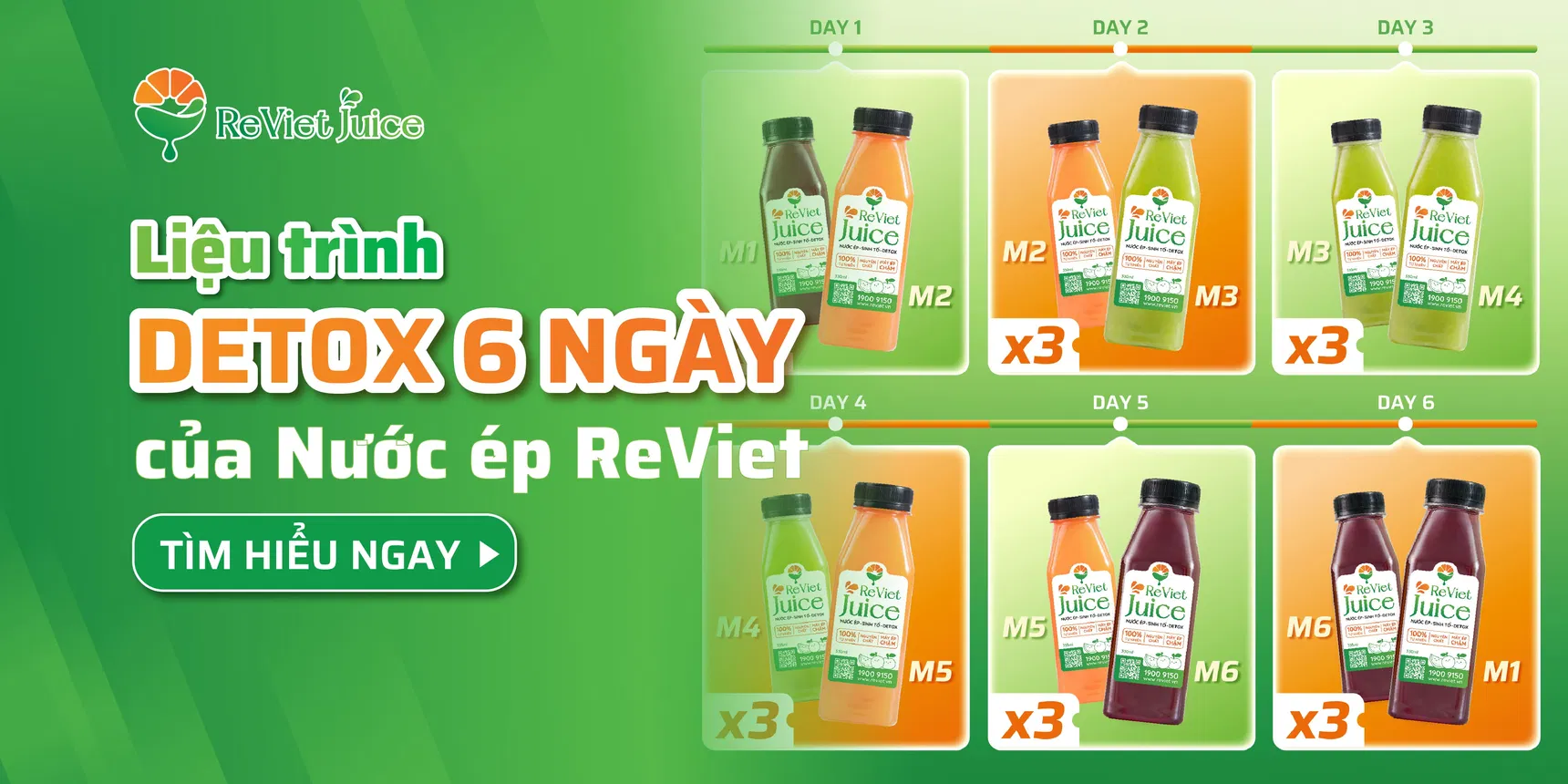 Liệu trình detox 6 ngày của Nước ép ReViet