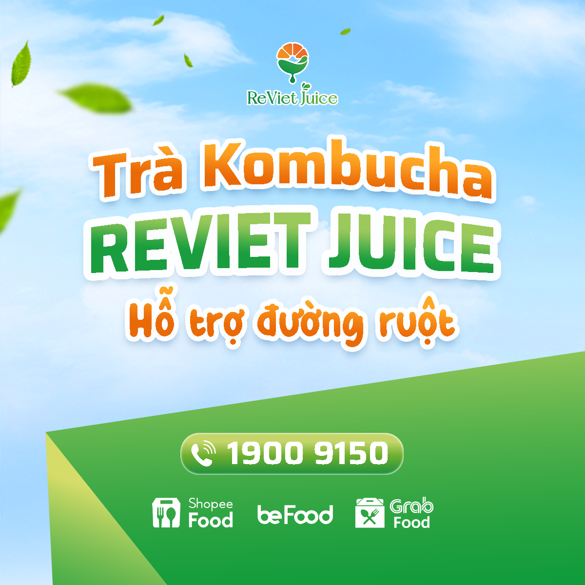 Trà kombucha ReViet Juice hỗ trợ đường ruột